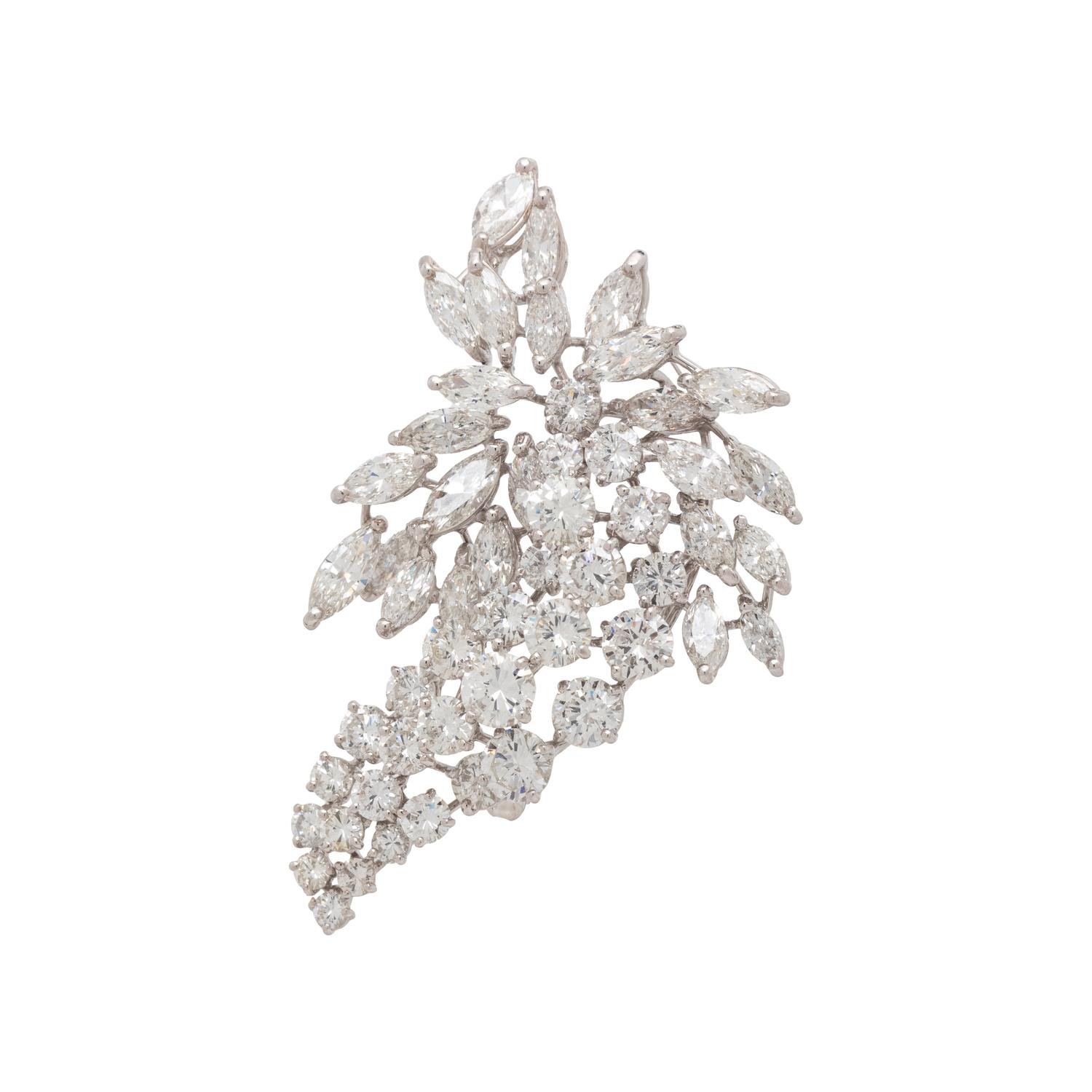 PLATINUM AND DIAMOND BROOCH