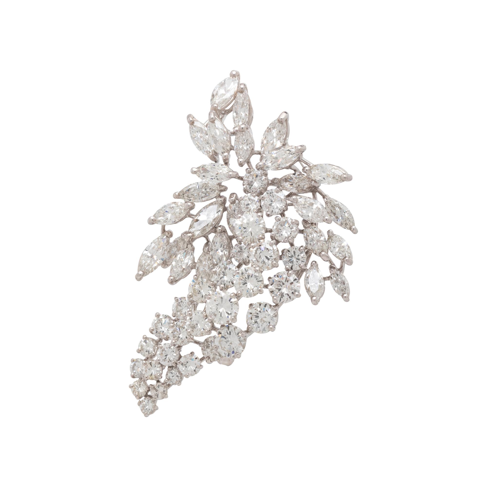 PLATINUM AND DIAMOND BROOCH