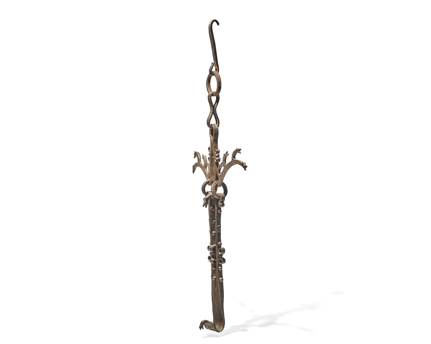 A Wrought Iron Fireplace Trammel, Probably French, 18th Century