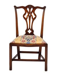 Eight George III Style Walnut Dining Chairs