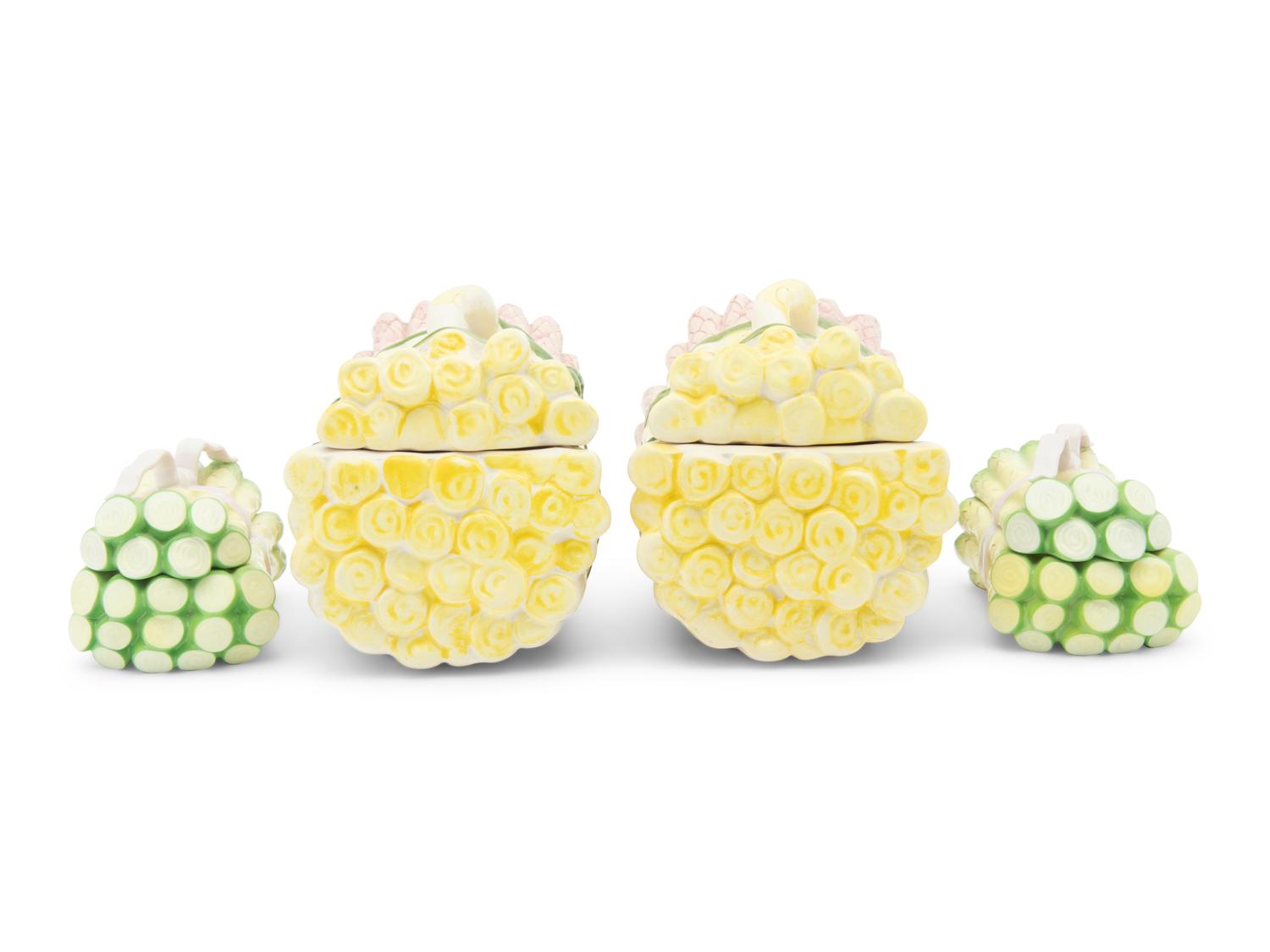 Four Ceramic Covered Vegetable Servers