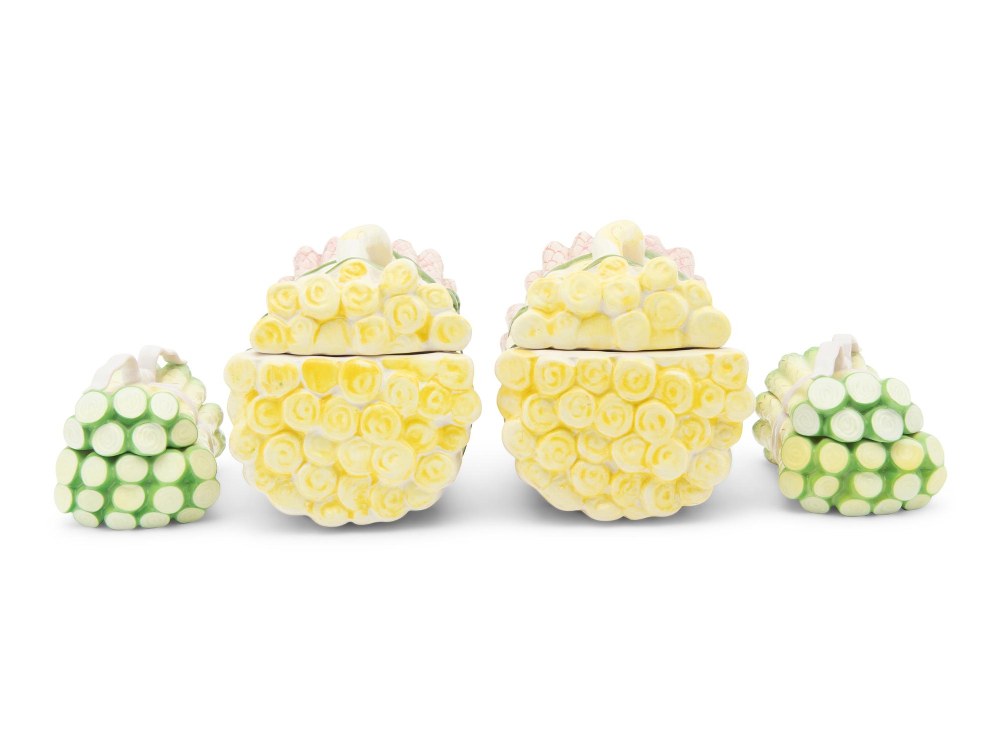 Four Ceramic Covered Vegetable Servers