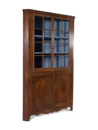 An American Oak Corner Cupboard
