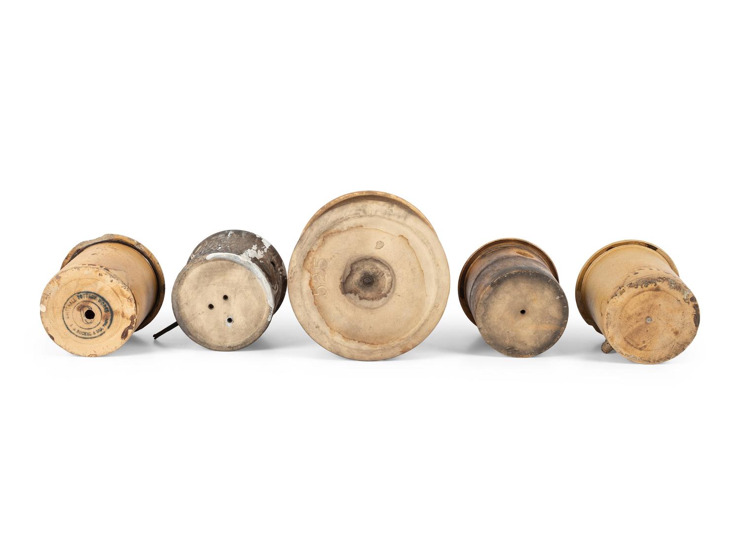 Five Stoneware Birdhouses, Including Whitehall Pottery
