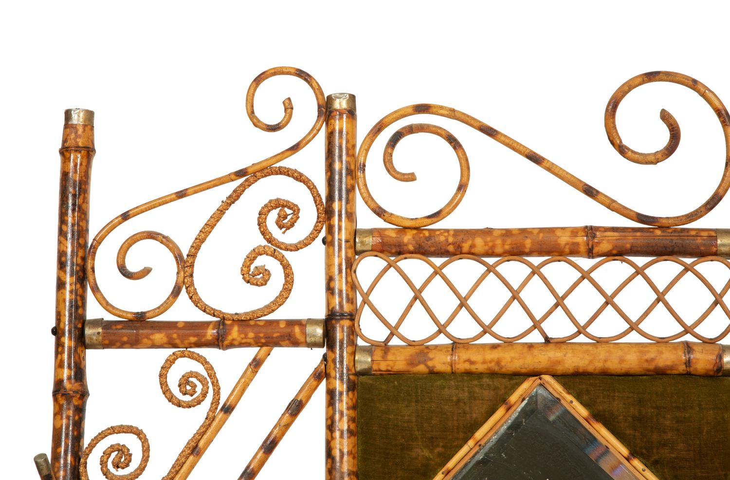A Victorian Gilt Metal-Mounted Bamboo and Rattan Hall Stand