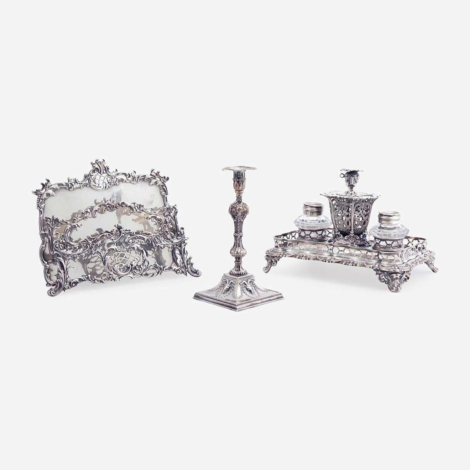 A Victorian Sterling Silver Inkstand Robinson, Edkins & Aston, Birmingham, 1846