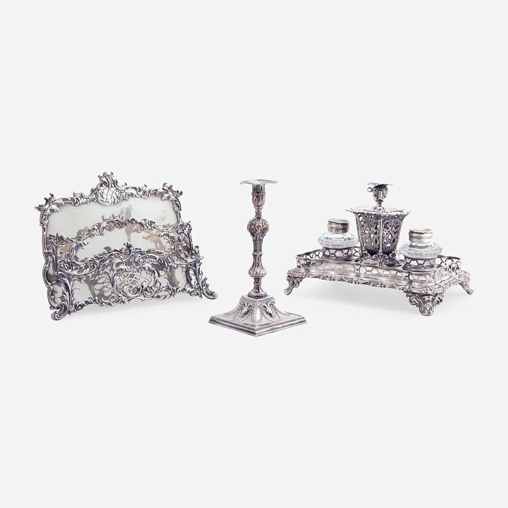 A Victorian Sterling Silver Inkstand Robinson, Edkins & Aston, Birmingham, 1846