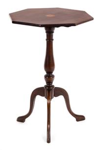 A Regency Inlaid Mahogany Table Height 24 x diameter 16 inches. — 20TH CENTURY