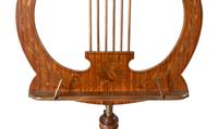 A George III Satinwood and Marquetry Lyre-Form Adjustable Music Stand