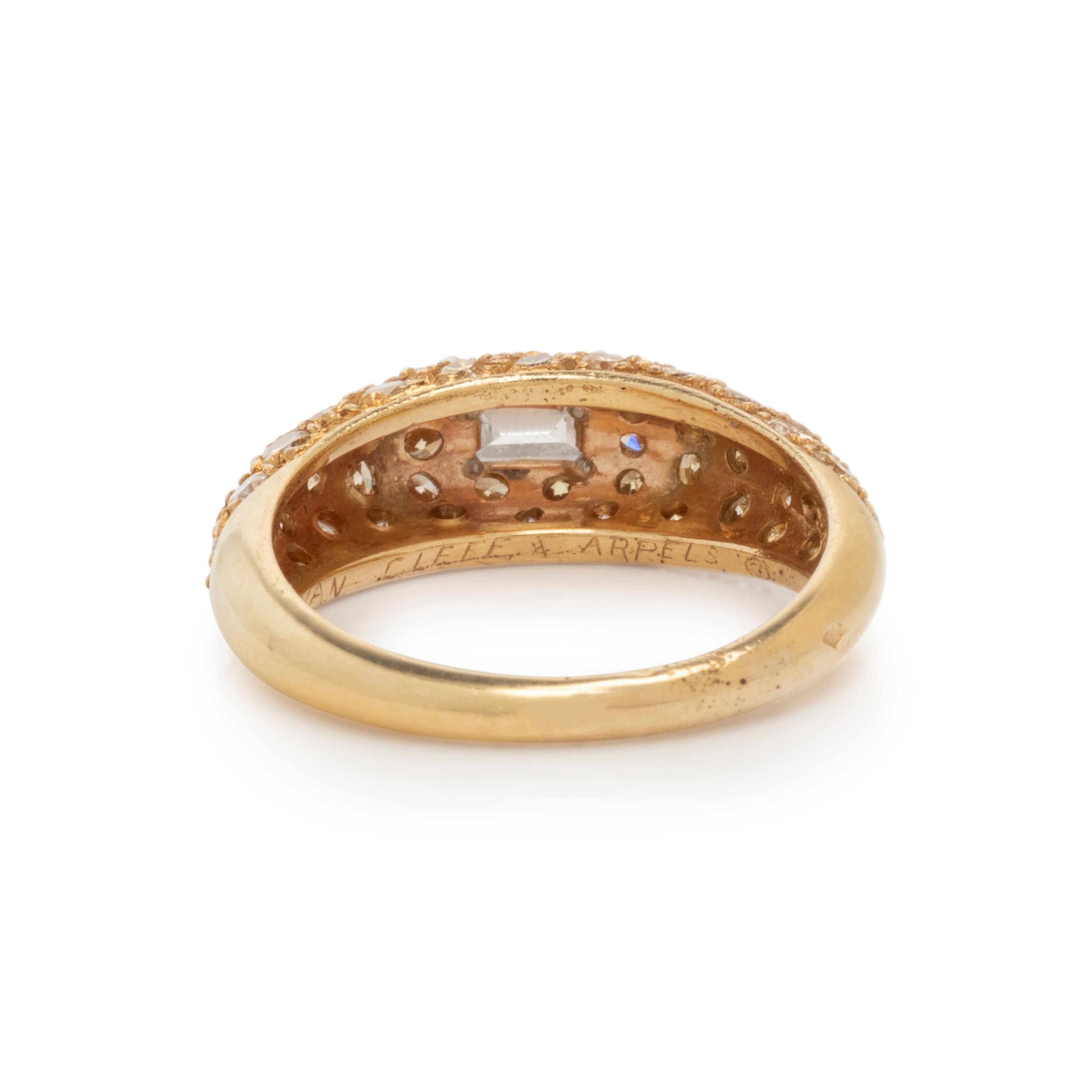 VAN CLEEF & ARPELS, DIAMOND AND YELLOW DIAMOND RING