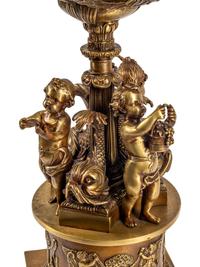 An Empire Style Gilt Bronze and Cut Glass Figural Centerpiece