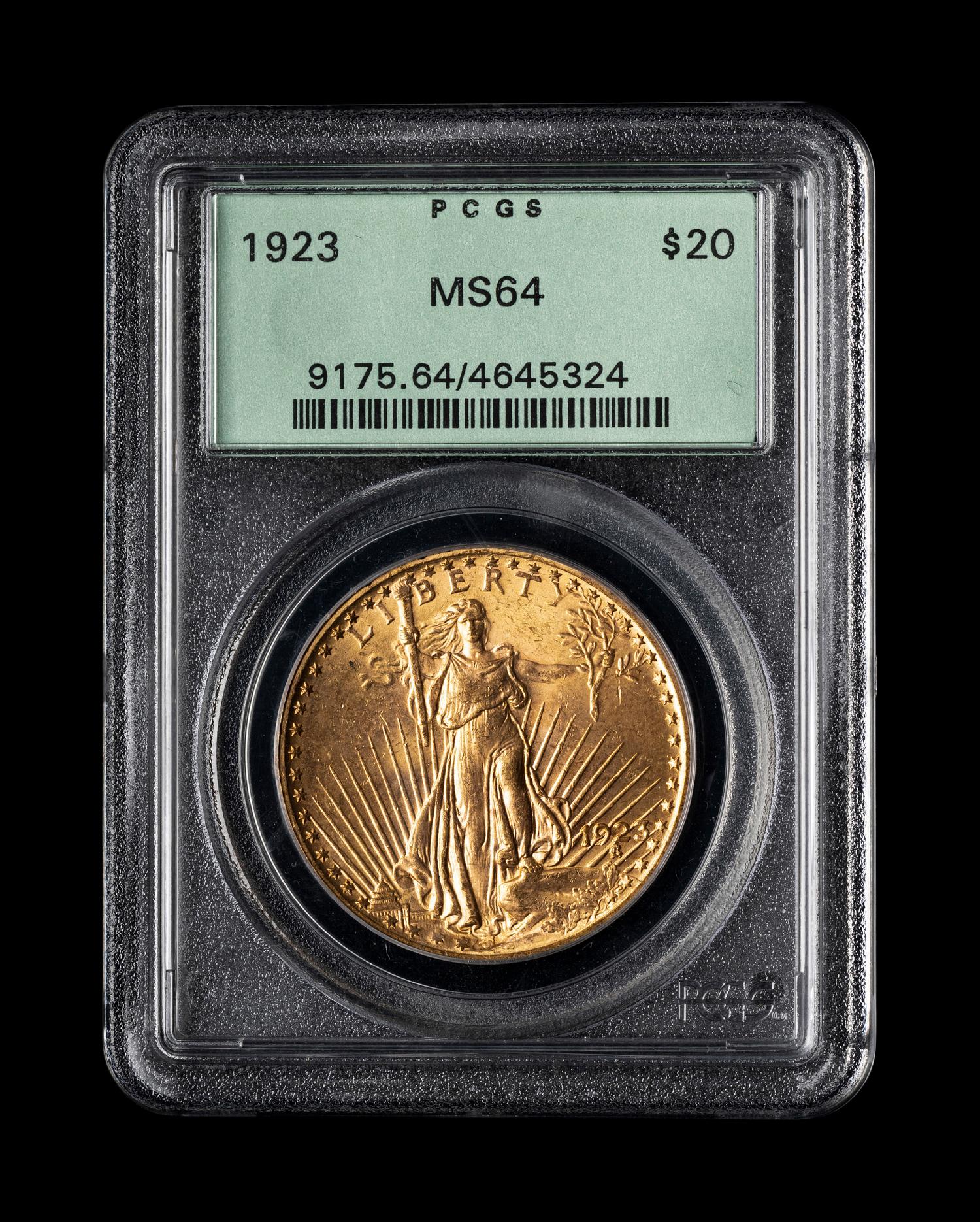 A 1923 Saint Gaudens $20 Gold Coin (PCGS MS64)