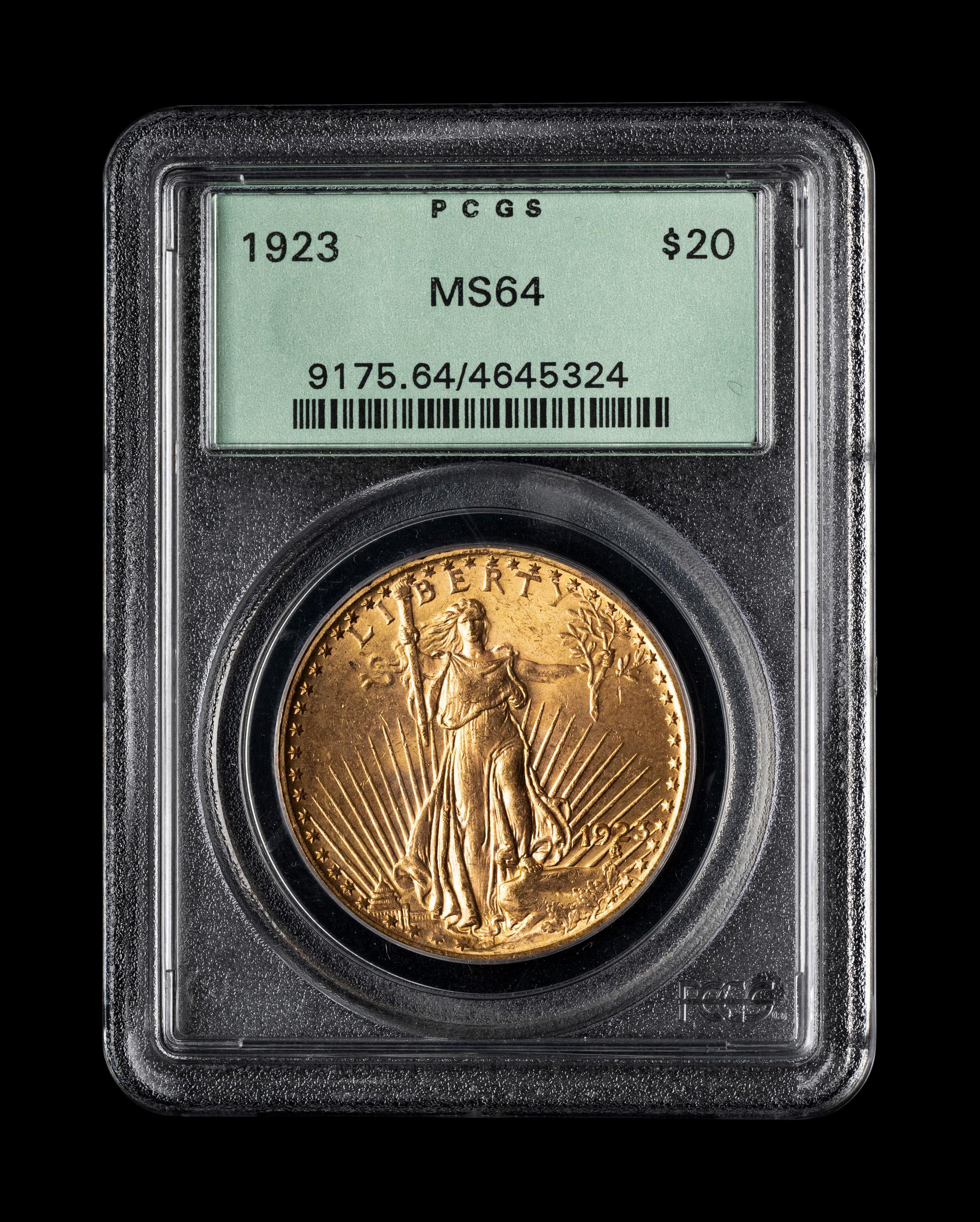 A 1923 Saint Gaudens $20 Gold Coin (PCGS MS64)
