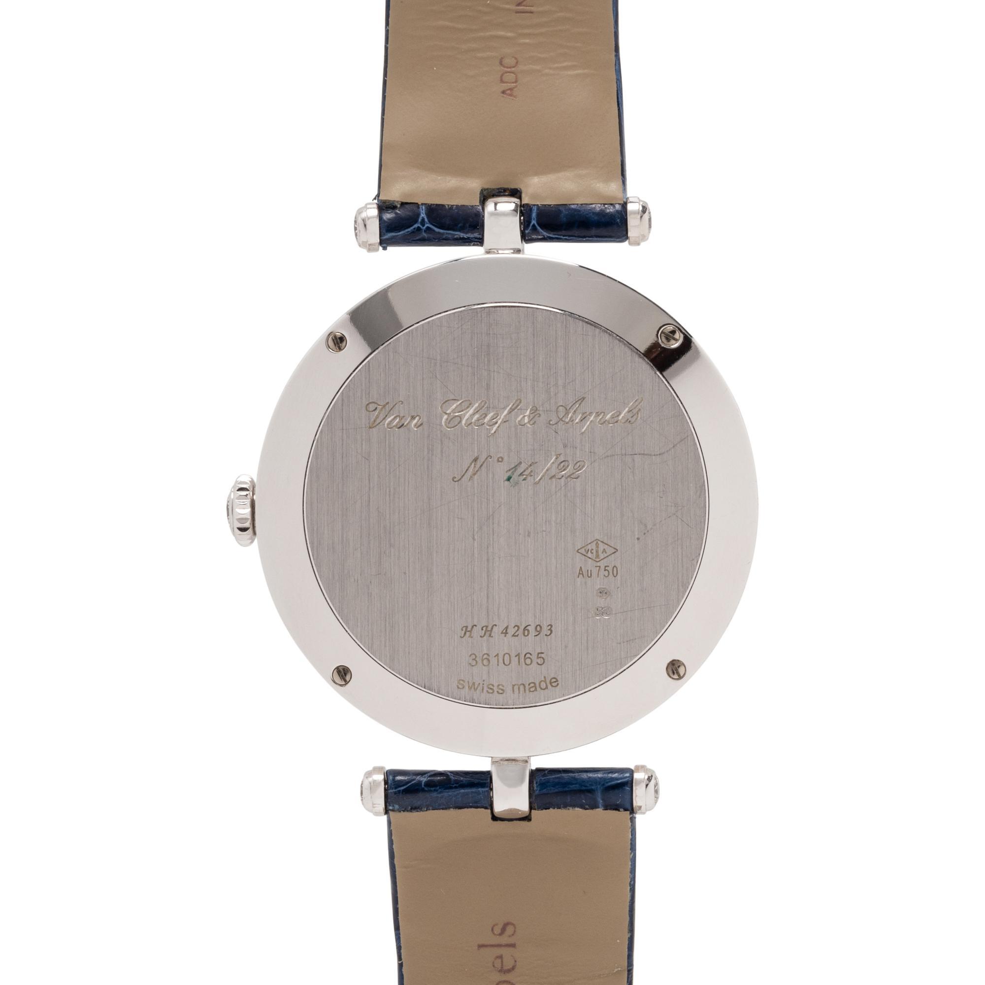 VAN CLEEF & ARPELS, WHITE GOLD, ENAMEL AND DIAMOND 'LADY ARPELS CHANCE MARTIN-PÊCHEUR' WATCH, LIMITED SERIES 14 of 22