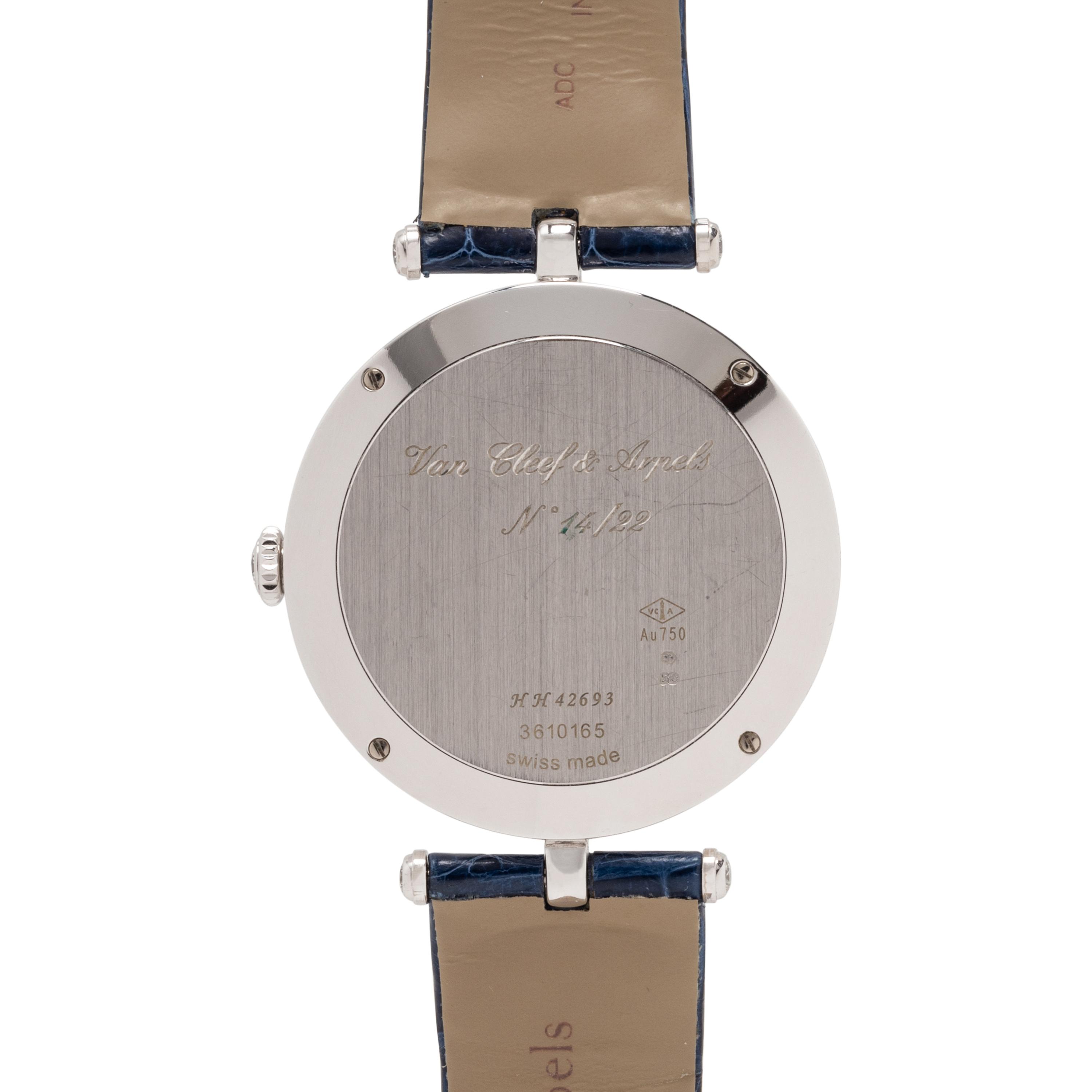 VAN CLEEF & ARPELS, WHITE GOLD, ENAMEL AND DIAMOND 'LADY ARPELS CHANCE MARTIN-PÊCHEUR' WATCH, LIMITED SERIES 14 of 22
