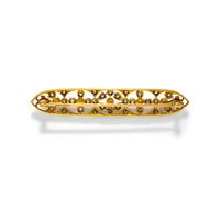 EDWARDIAN, PLATINUM-TOPPED GOLD, DIAMOND AND PEARL BROOCH