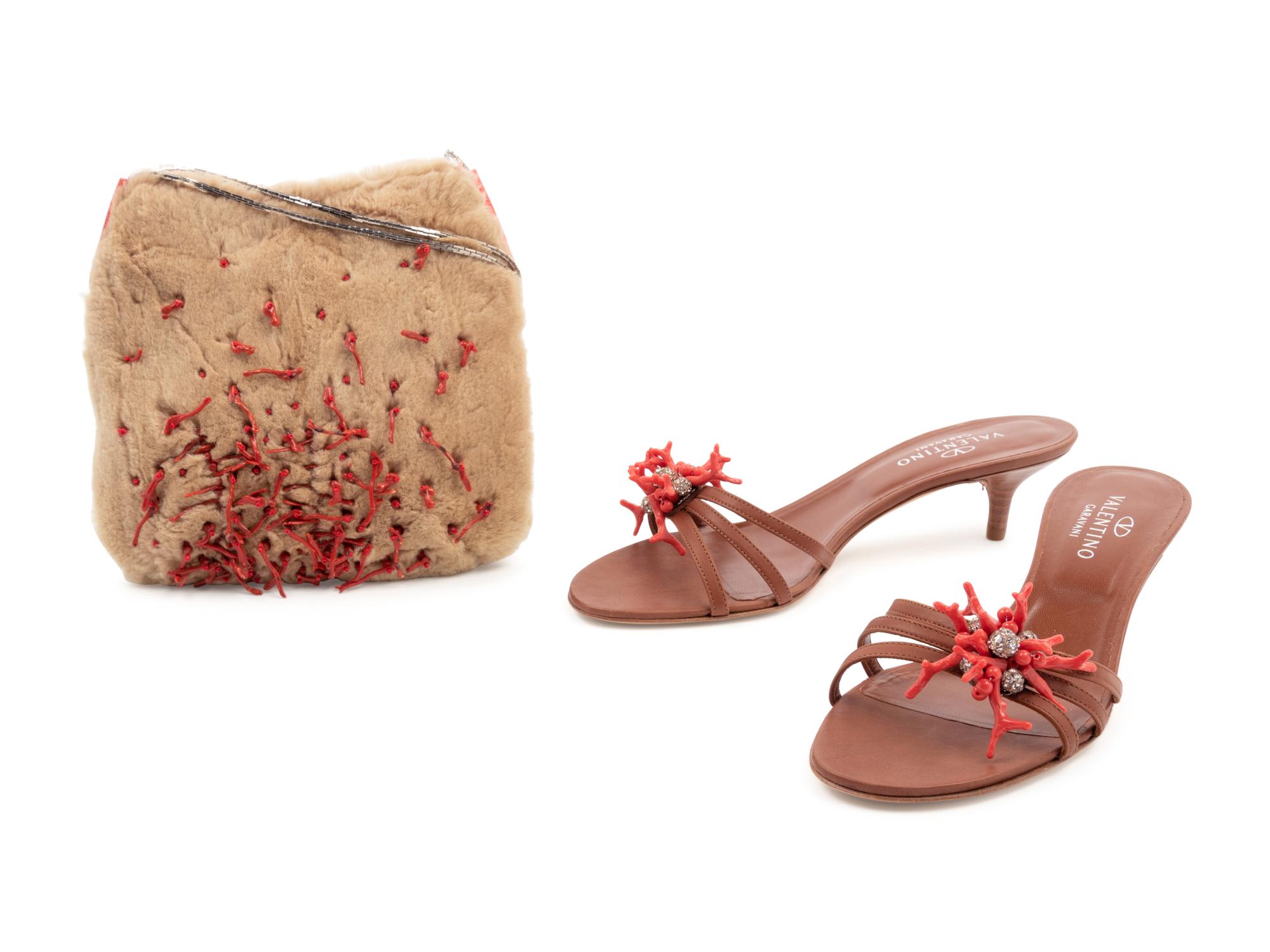 One Pair of Valentino Garavani Sandals and One Gianni Versace Handbag