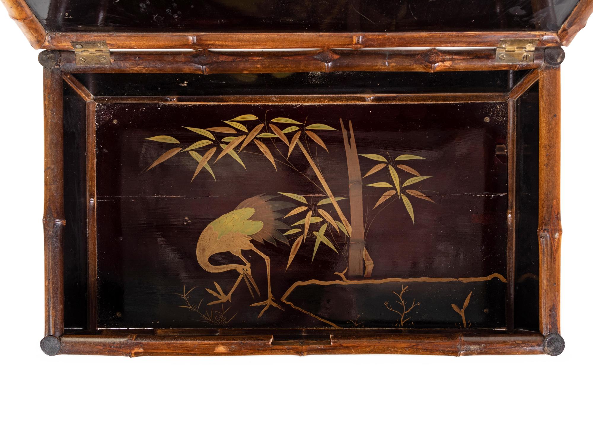 A Victorian Bamboo and Lacquer Hall Table