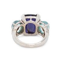 SEAMAN SCHEPPS, IOLITE, AQUAMARINE AND DIAMOND RING