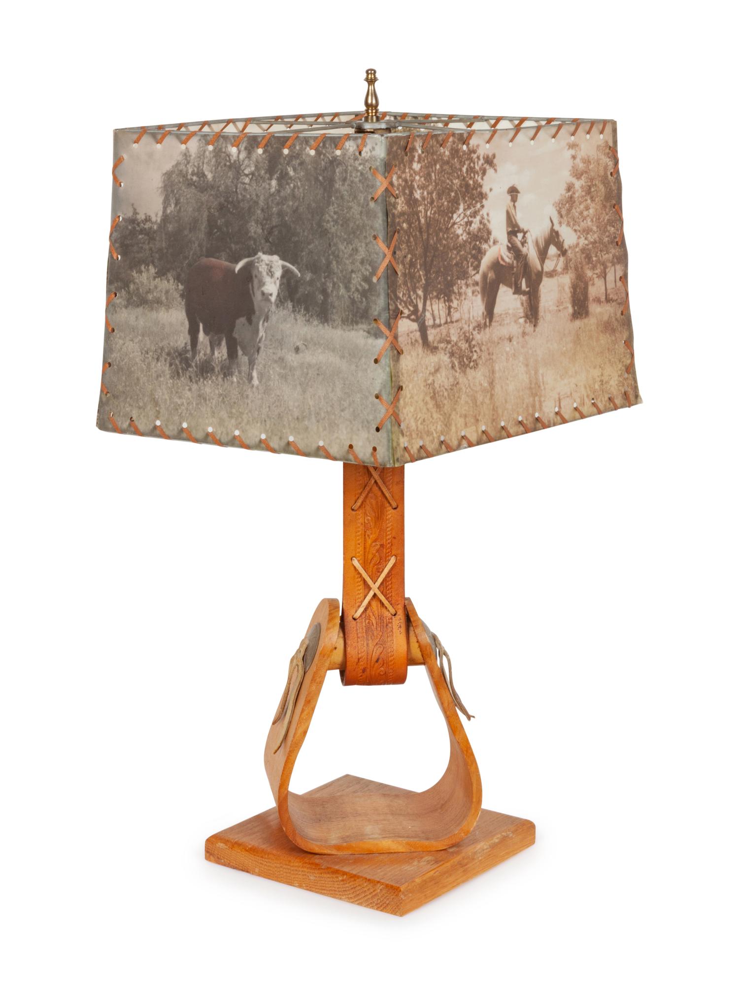 Pair of Western Style Stirrup Table Lamps