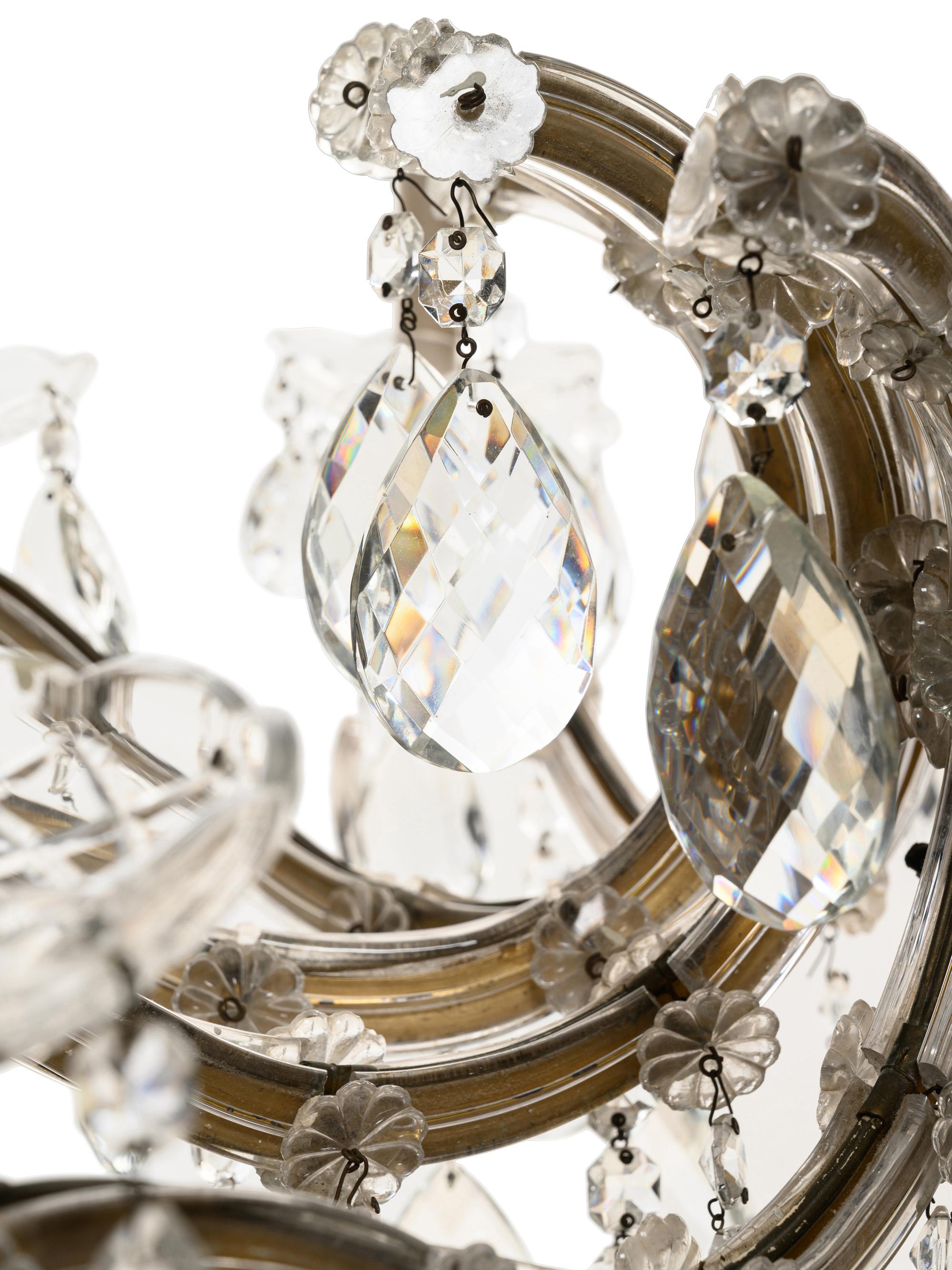 A Cut Glass Twelve-Light Chandelier