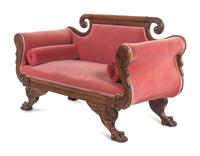 A Classical Style Carved Mahogany Sofa