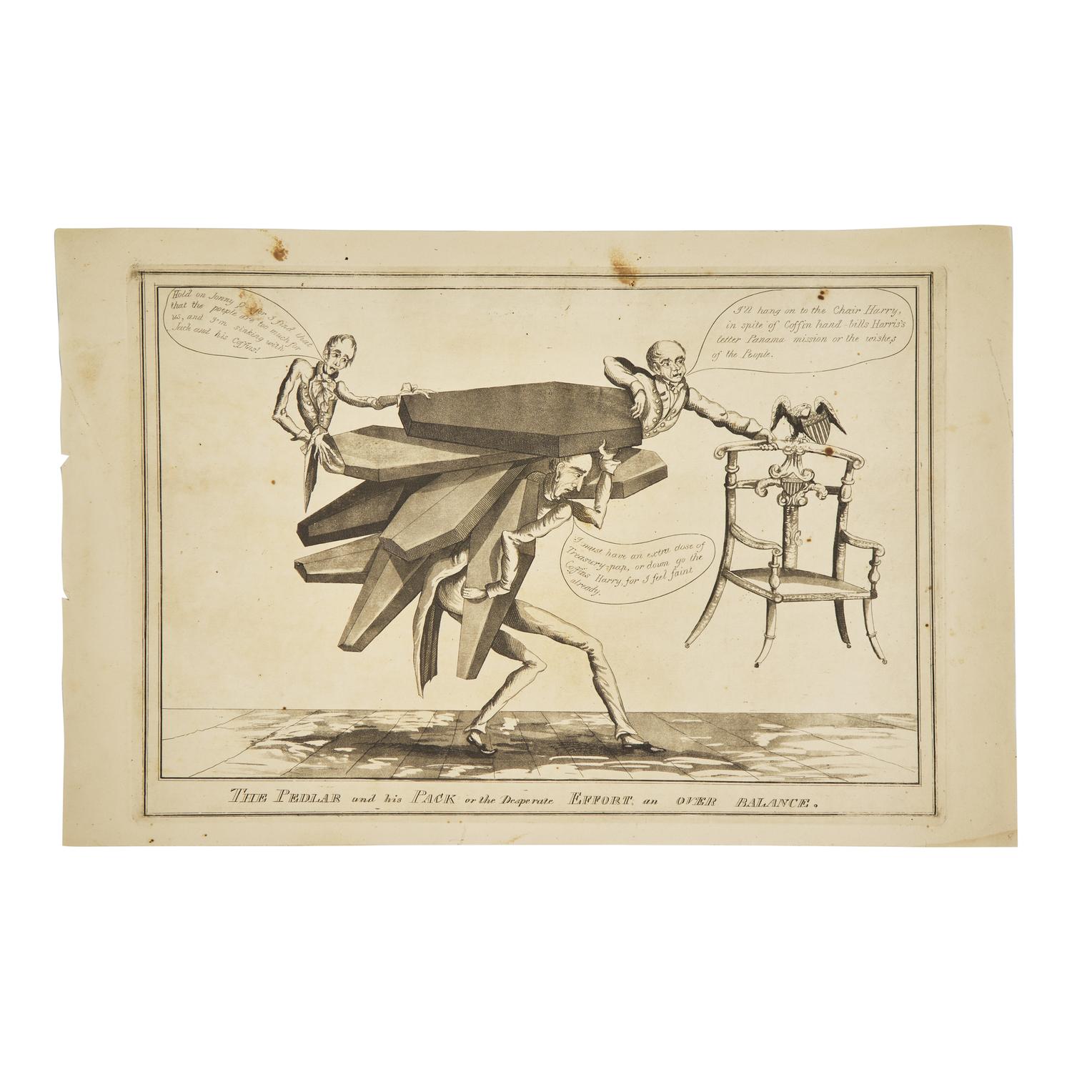 James Akin (c. 1773-1846), The Pedlar and his Pack or the Desperate Effort, an Over Balance