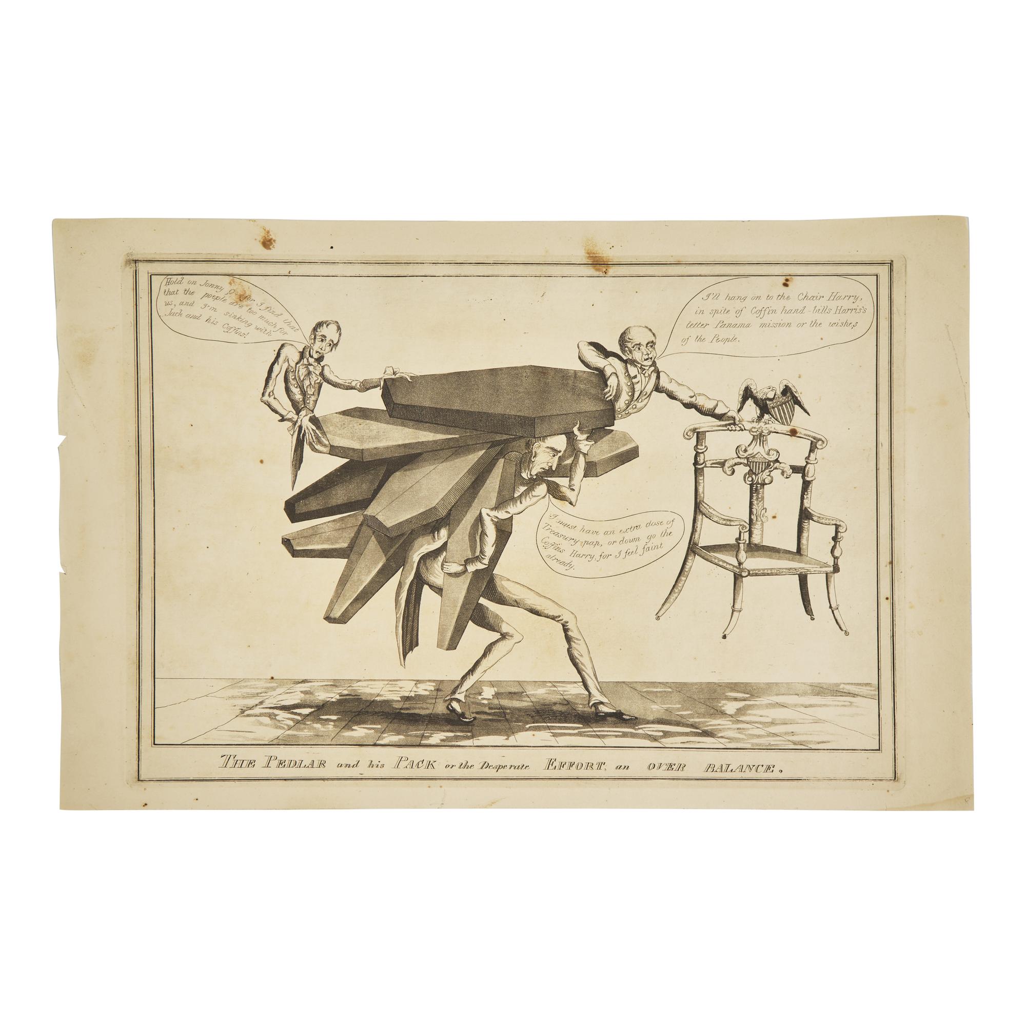 James Akin (c. 1773-1846), The Pedlar and his Pack or the Desperate Effort, an Over Balance