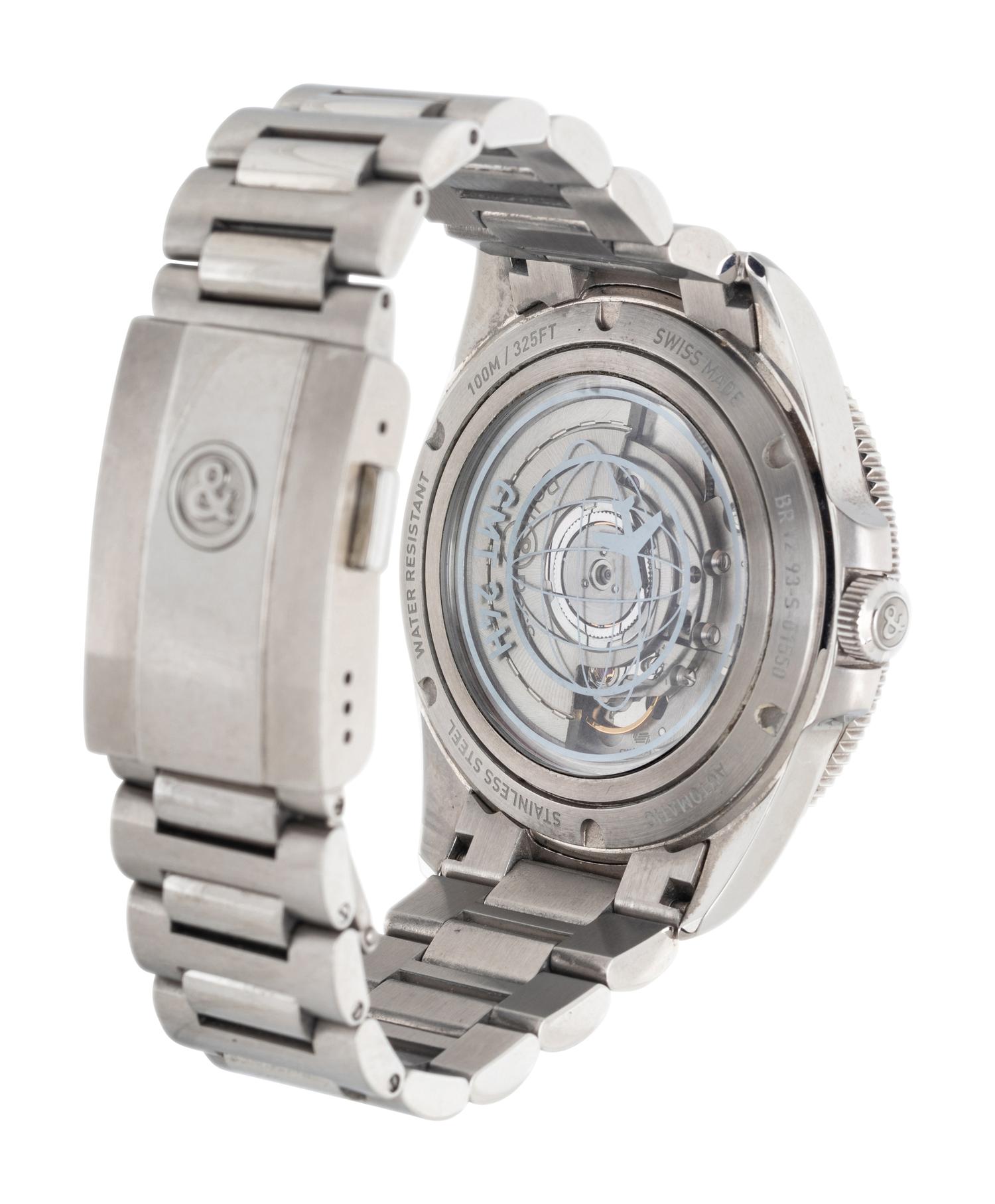 BELL & ROSS, REF. BR V2-93 STAINLESS STEEL 'GMT 24-H' WATCH