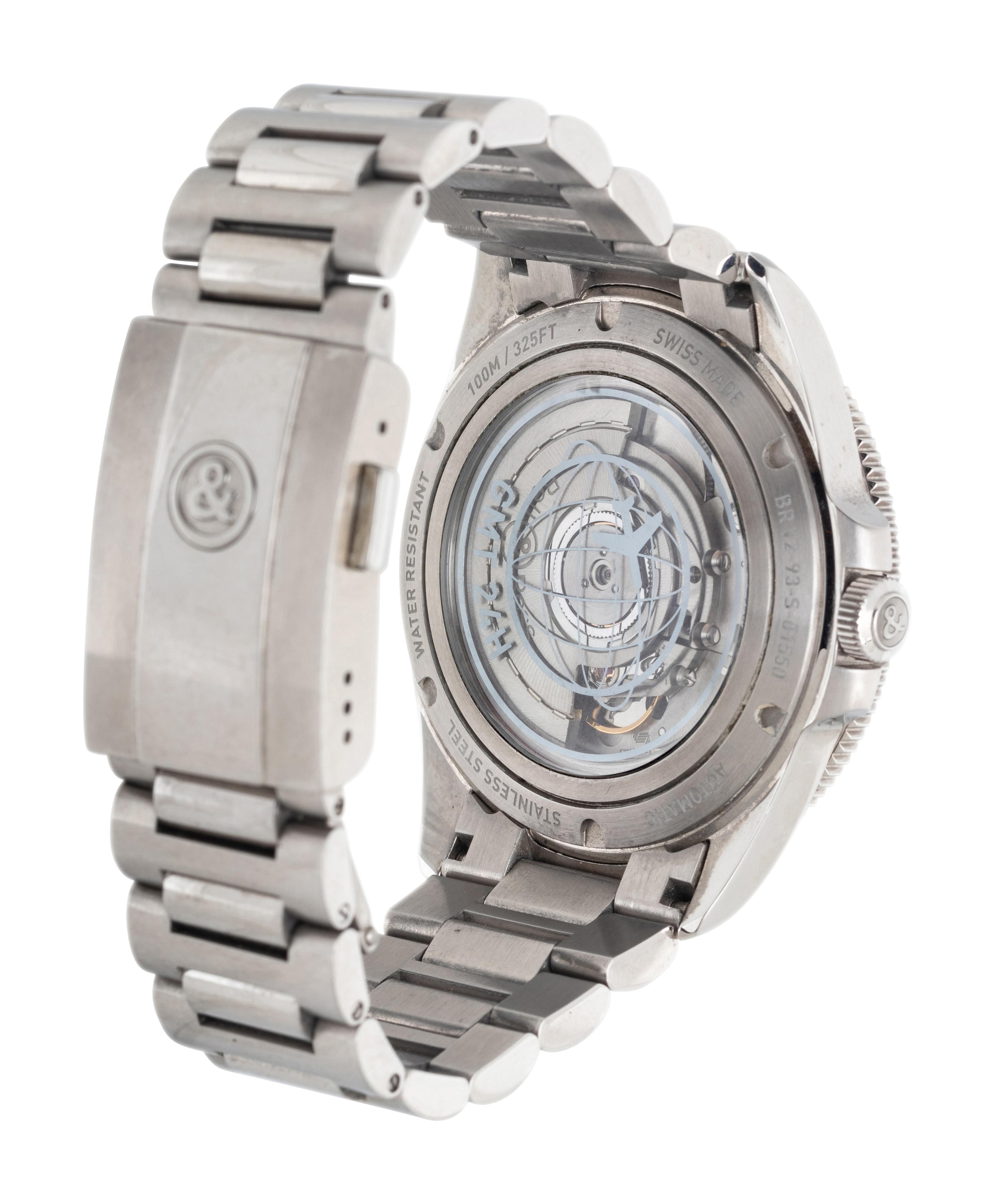 BELL & ROSS, REF. BR V2-93 STAINLESS STEEL 'GMT 24-H' WATCH
