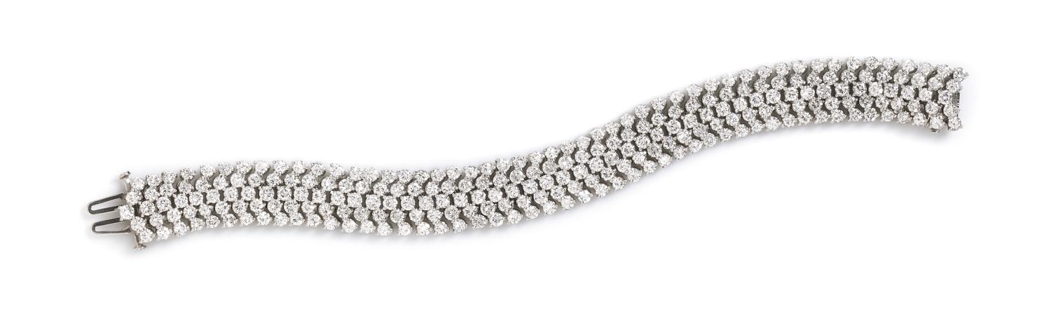 A Platinum and Diamond Bracelet, 40.65 dwts.