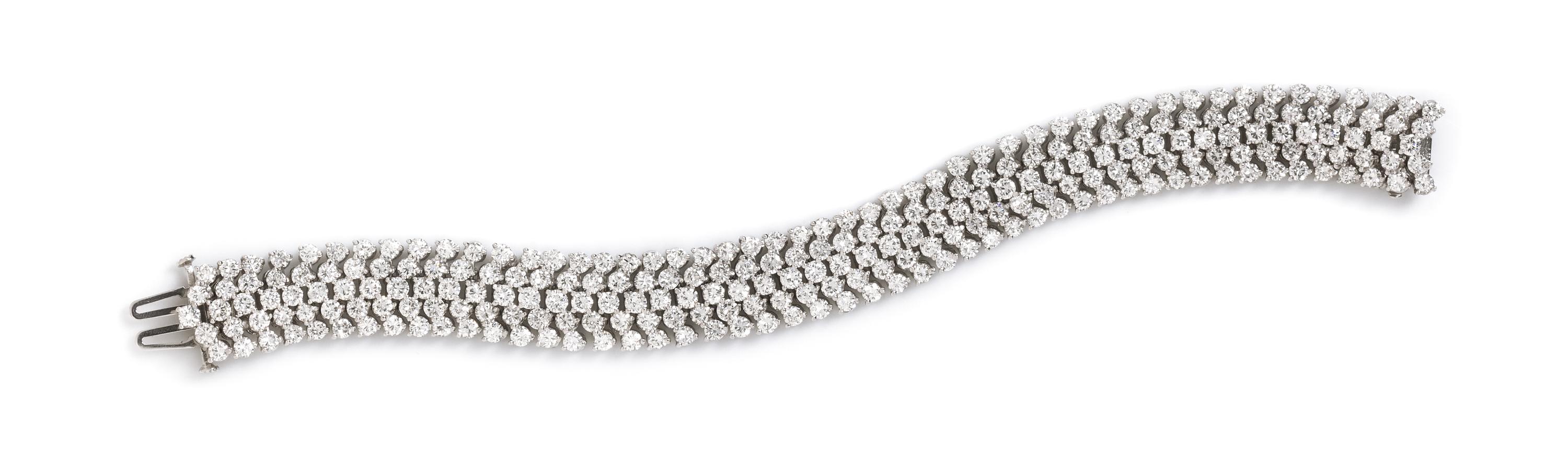 A Platinum and Diamond Bracelet, 40.65 dwts.