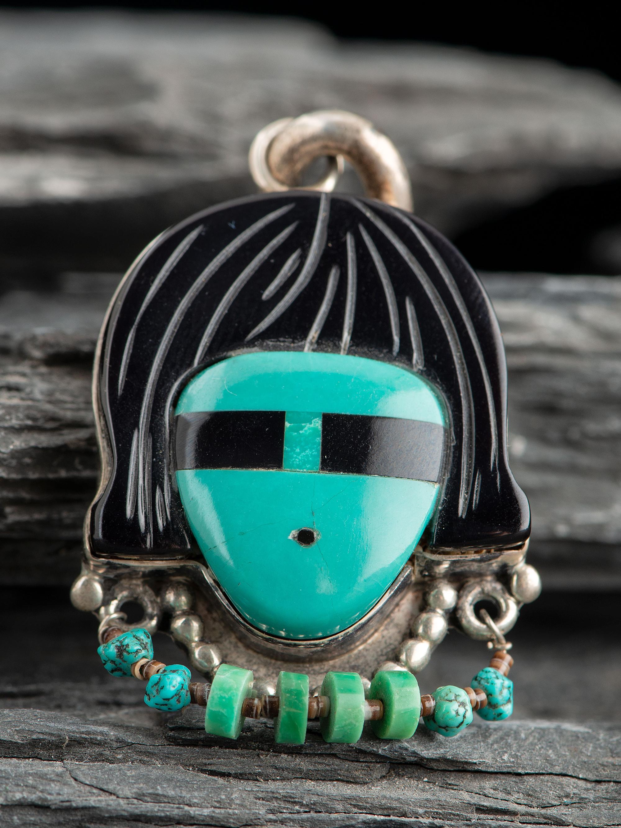 Mosaic Inlay Figural Pendant