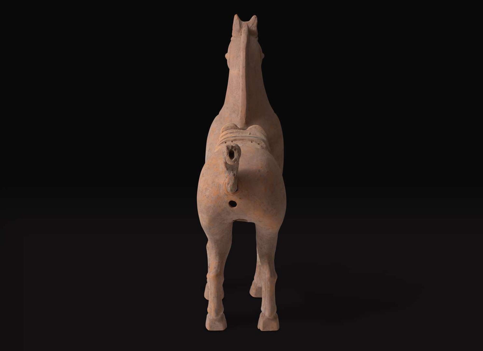 A large Chinese pottery figure of a horse, Han Dynasty, Sichuan province 陶馬 漢 四川
