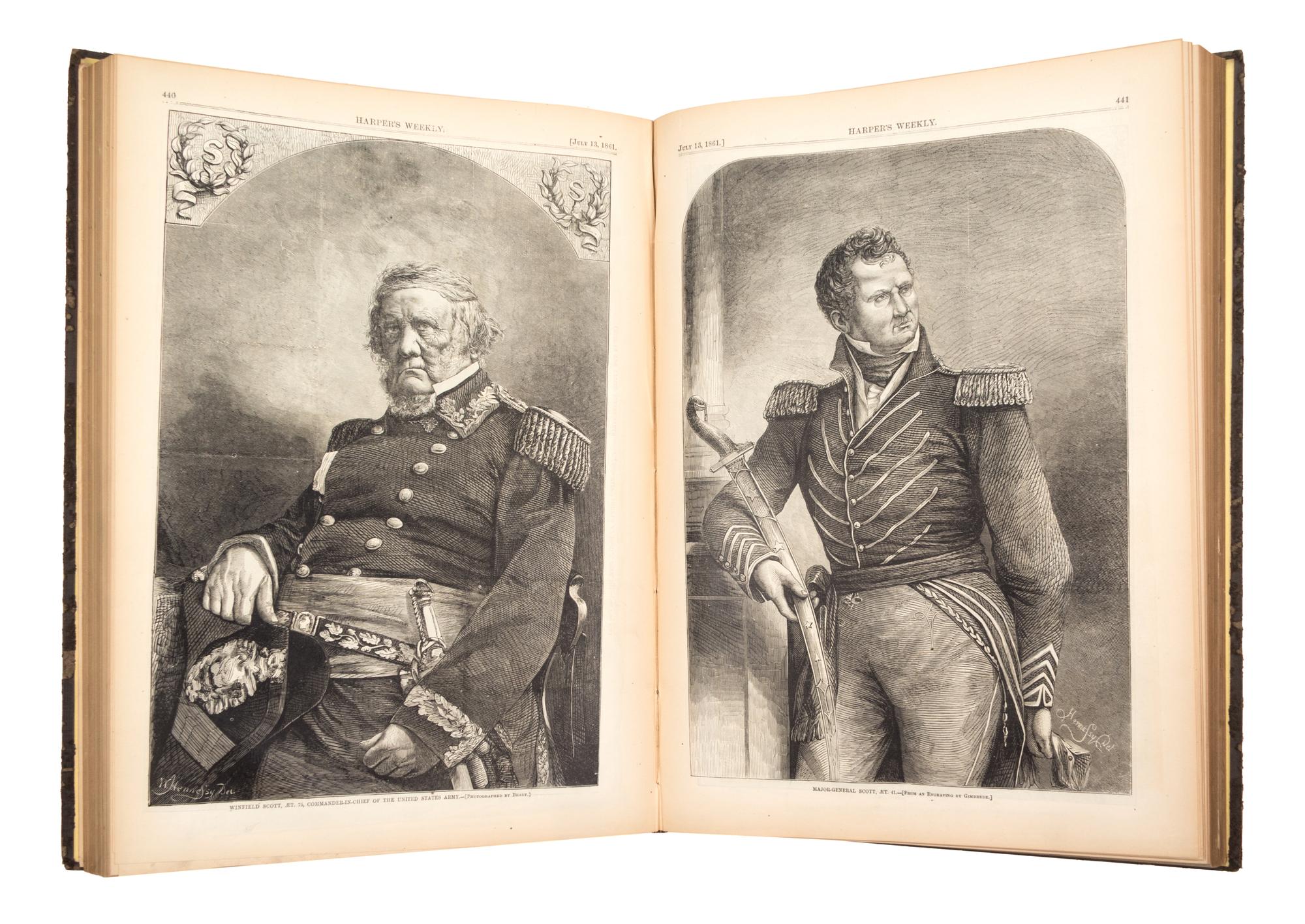 (CIVIL WAR, HARPER'S WEEKLY) NY, 1861-1865. Vols. V-IX. Full Civil War content. Profusely illustrated.