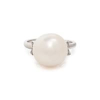 CULTURED SOUTH SEA PEARL AND DIAMOND RING