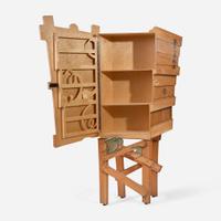 John Cederquist (American, b. 1946) "Hiroshige’s Attempt at Film Noir Furniture" Wave Series Trompe l'Oeil Cabinet, San Clemente, California, circa 1990