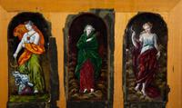 Six Mounted Limoges Enamel Panels Depicting Greek Deities — 19TH CENTURY