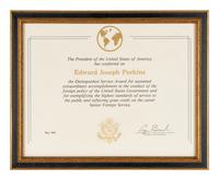 [PERKINS, Edward Joseph (1928-2020)]. A group of 9 documents or photographs by Presidents Nixon, Reagan, or Bush to Perkins, presumably with secretarial or facsimile signatures, including: