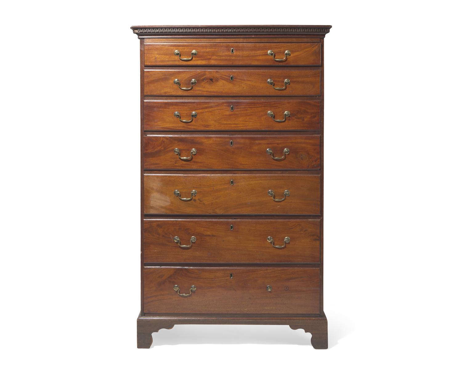 A George III mahogany tall chest of drawers, late 18th century