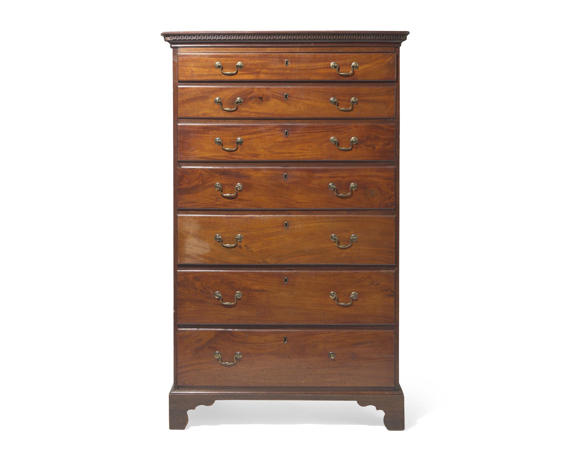 A George III mahogany tall chest of drawers, late 18th century