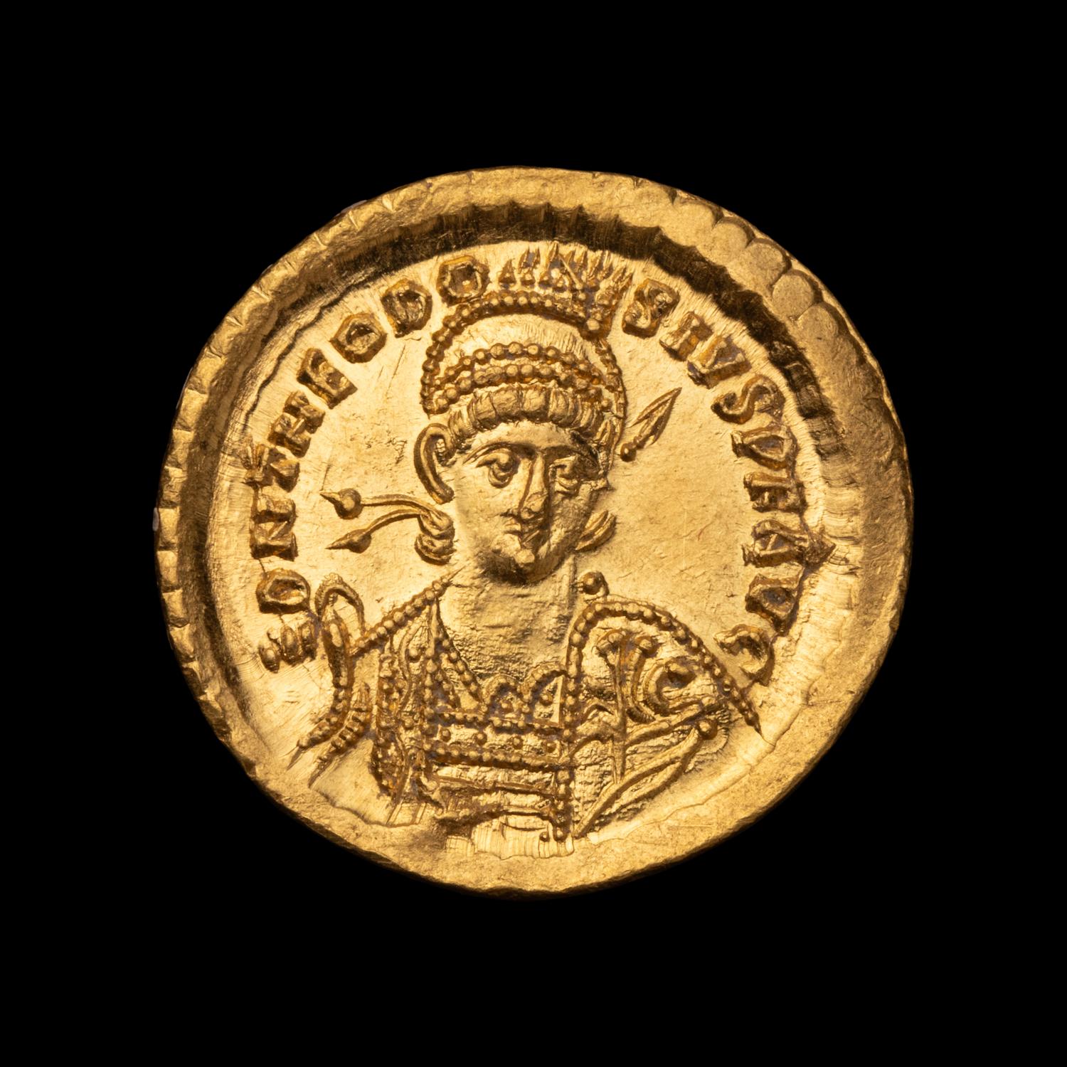 [ANCIENT] EASTERN ROMAN EMPIRE. Theodosius II (c. 441 AD), Av Solidus (4.4g)