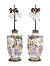A Pair of Chinese Famille Rose Porcelain Vases
