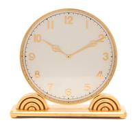 An Art Deco Boxed Brass Boudoir Timepiece Height 6 1/2 x width 7 inches. — SWISS, CIRCA 1930