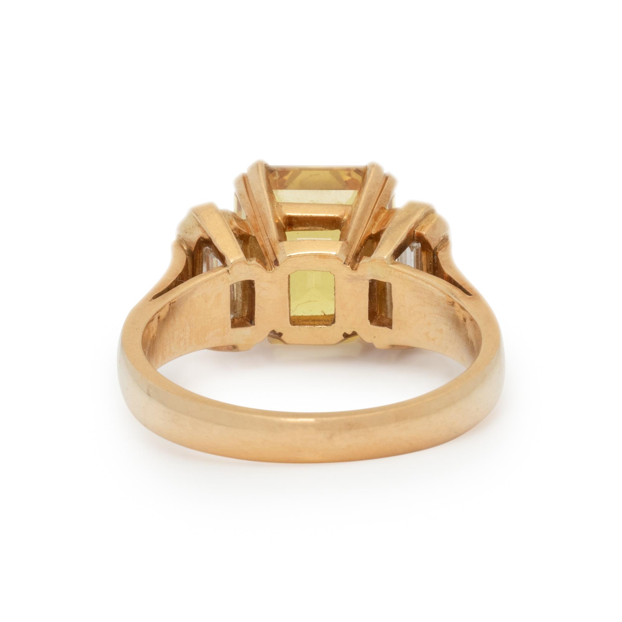 YELLOW SAPPHIRE AND DIAMOND RING