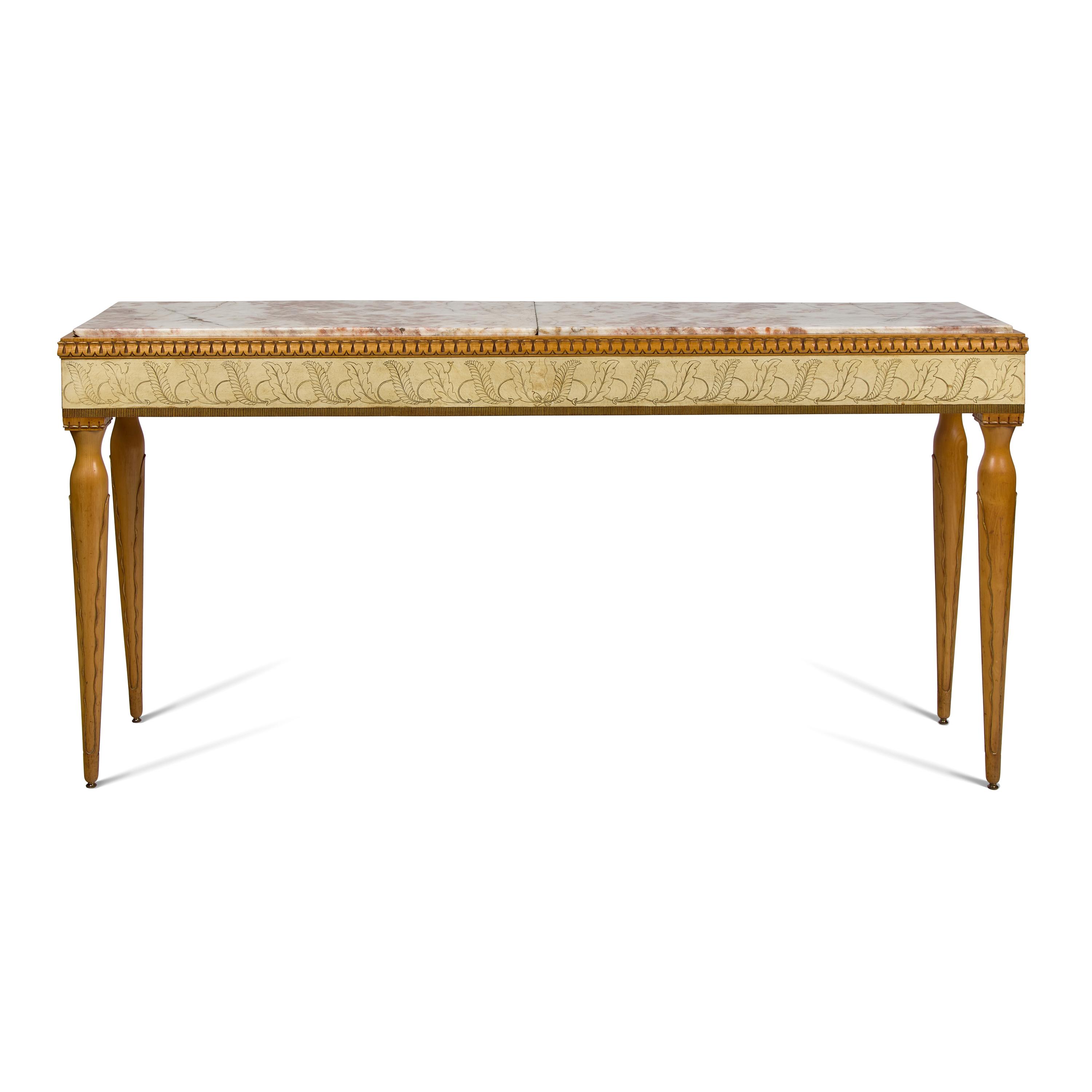 A Contemporary Marble-Top Console Table