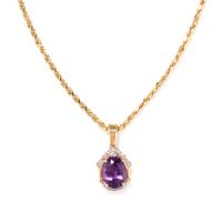 AMETHYST AND DIAMOND PENDANT/NECKLACE