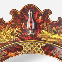 A large pair of Queen Anne style japanned mirrors early 20th century