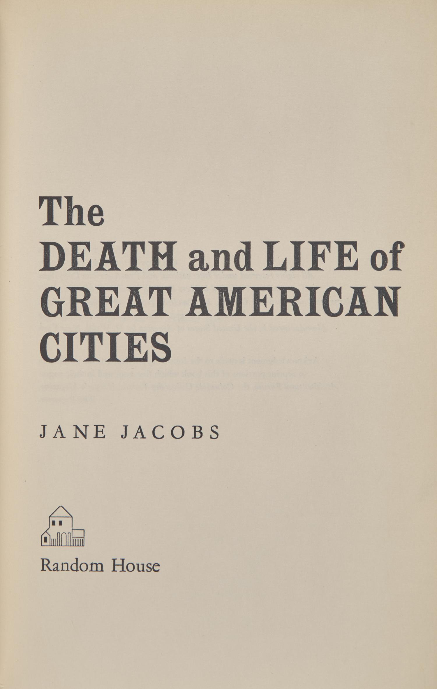 [City Planning] Jacobs, Jane. The Death and Life of Great American Cities