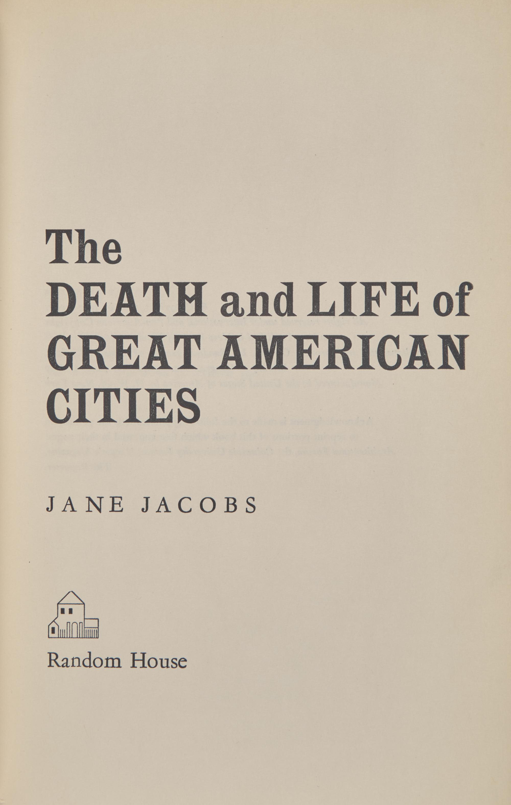 [City Planning] Jacobs, Jane. The Death and Life of Great American Cities